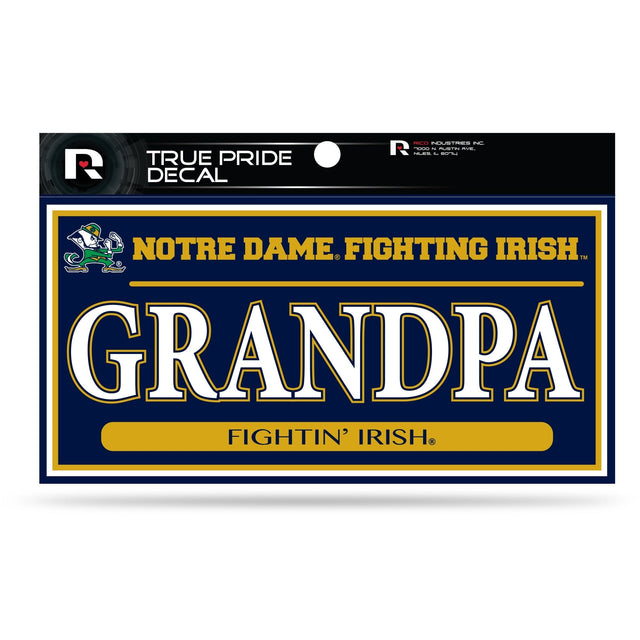 Notre Dame 3" X 6" True Pride Decal - Grandpa