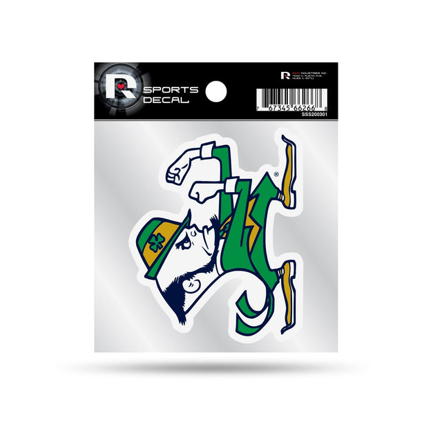 Notre Dame Clear Backer Weeded Decal W/ Primary Logo (4"X4")