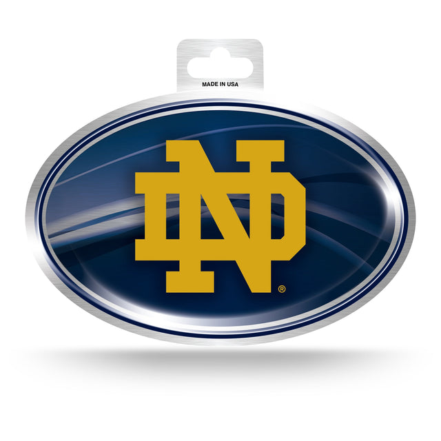 Notre Dame Metallic Oval Sticker