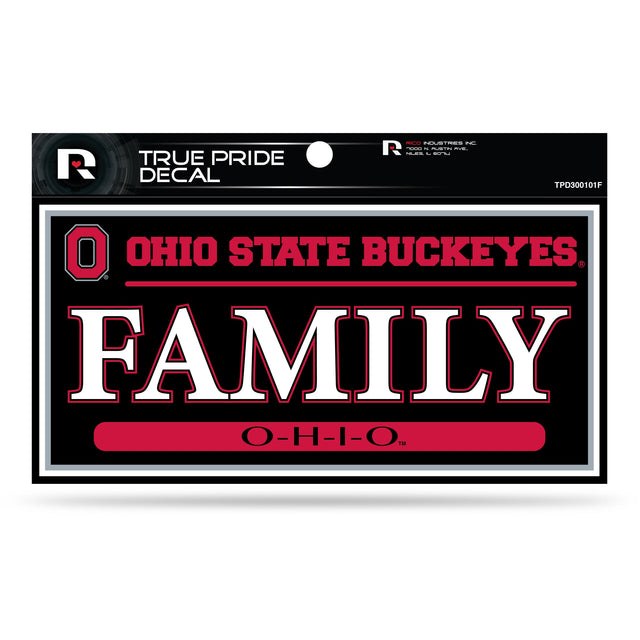 Calcomanía de orgullo verdadero de Ohio State de 3" x 6" - Familia