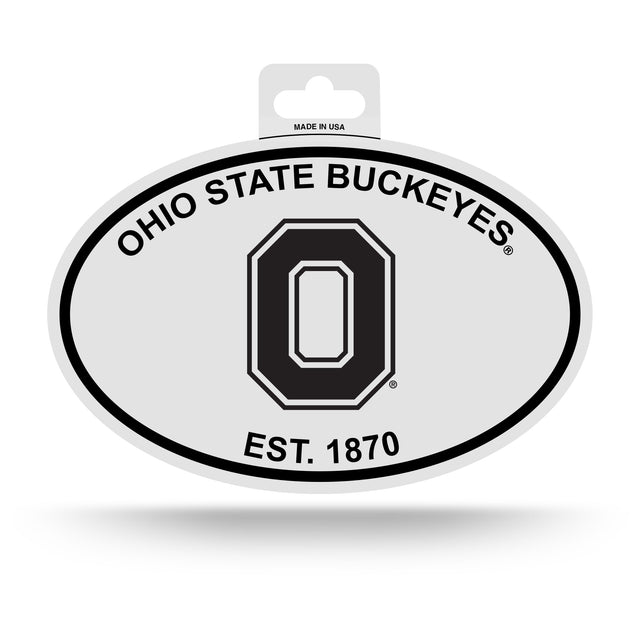 Ohio State Black And White Oval Sticker