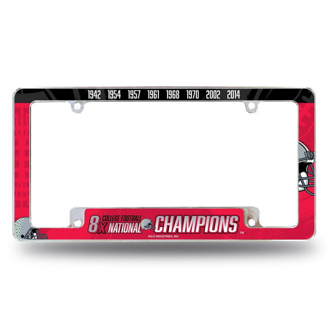 Ohio State University 8 Time College Football Champs All Over Chrome Frame