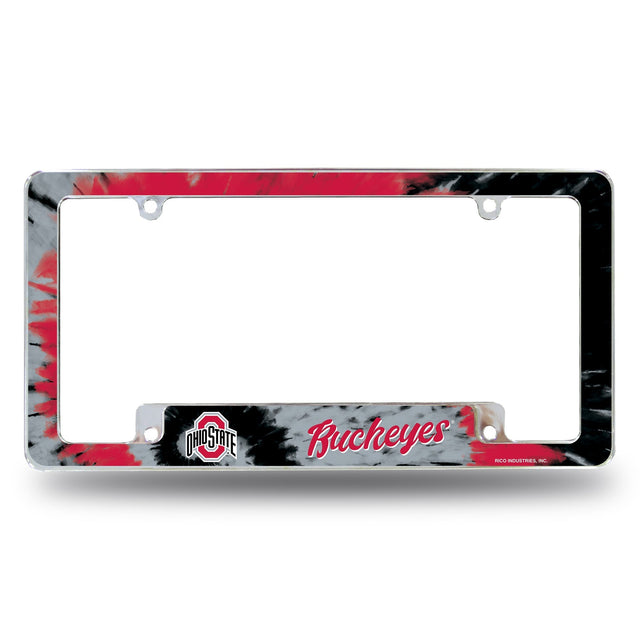 Ohio State University - Tie Dye Design - All Over Chrome Frame (Bottom Oriented)