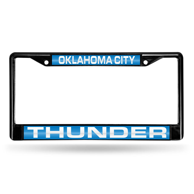 Oklahoma City Thunder Black Laser Chrome 12 x 6 License Plate Frame