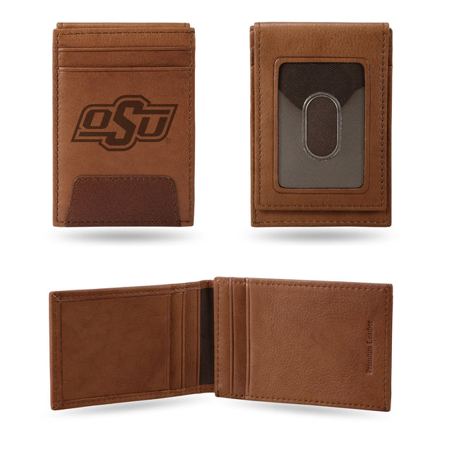 Oklahoma State Cowboys Premium Leather Front Pocket Wallet