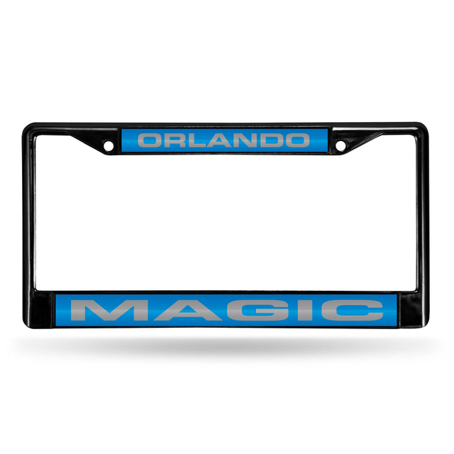 Marco para matrícula de 12 x 6 con cromo láser negro de Orlando Magic