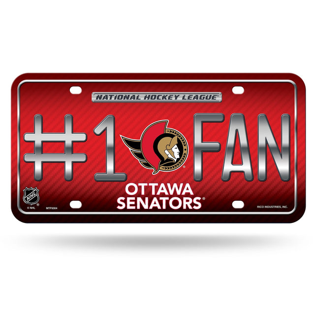 Ottawa Senators #1 Fan Metal Auto Tag