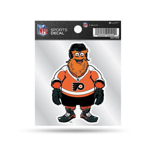 Calcomanía pequeña con diseño de mascota valiente de los Philadelphia Flyers (4" x 4")