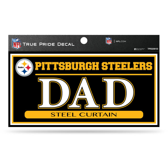 Calcomanía de orgullo verdadero de los Pittsburgh Steelers de 3" x 6" - Papá