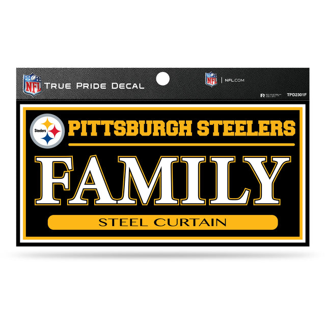 Calcomanía de orgullo verdadero de los Pittsburgh Steelers de 3" x 6" - Familia