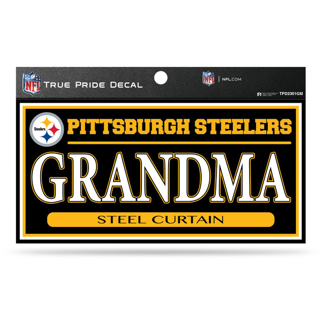 Calcomanía de orgullo verdadero de los Pittsburgh Steelers de 3" x 6" - Abuela