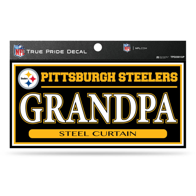 Calcomanía de orgullo verdadero de los Pittsburgh Steelers de 3" x 6" - Abuelo