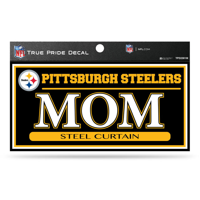 Calcomanía de orgullo verdadero de los Pittsburgh Steelers de 3" x 6" - Mamá