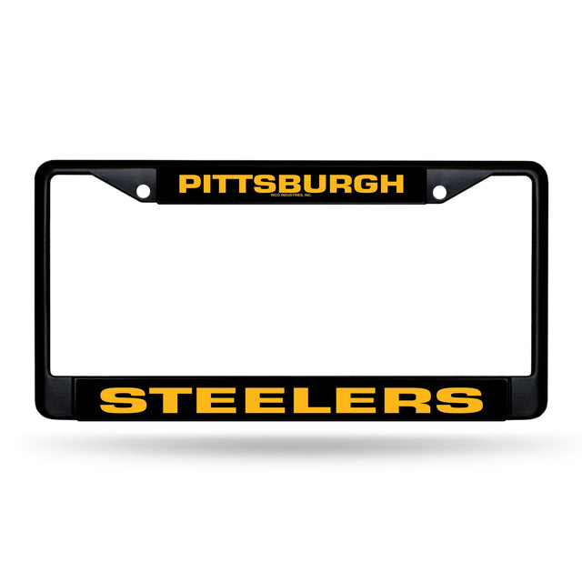 Pittsburgh Steelers Black Chrome Frame W/ Printed Inserts (Yellow On Black)