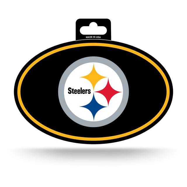 Pegatina ovalada a todo color de los Pittsburgh Steelers