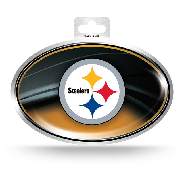 Pittsburgh Steelers Metallic Oval Sticker