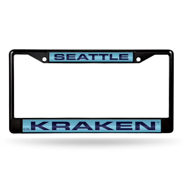 Seattle Kraken Black Laser Chrome 12 x 6 License Plate Frame