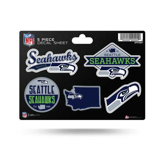 Hoja de calcomanías de 5 piezas de los Seattle Seahawks