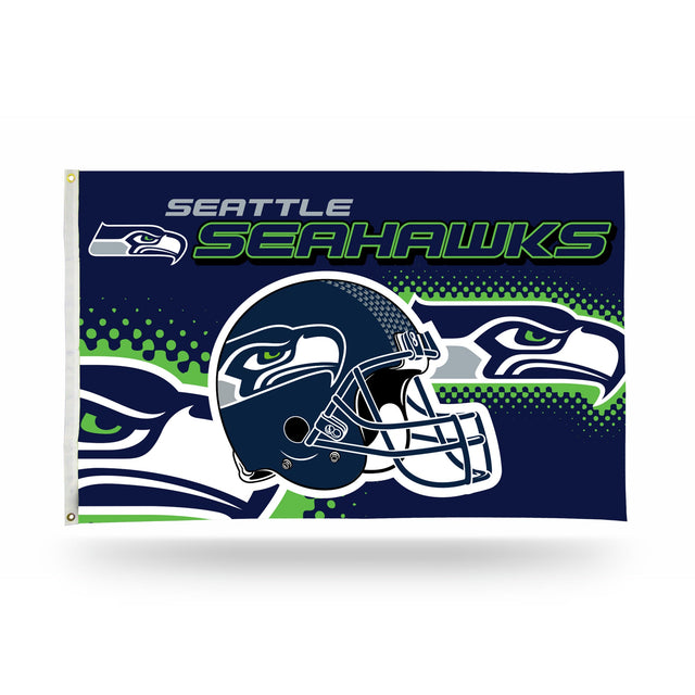 Bandera con forma de casco de los Seattle Seahawks (3 x 5)