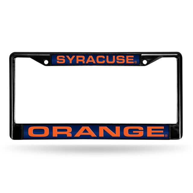 Syracuse Orange Black Laser Chrome 12 x 6 License Plate Frame