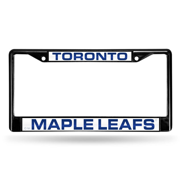 Marco para matrícula de 12 x 6 con cromo láser negro de Toronto Maple Leafs