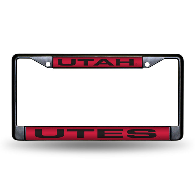 Utah Utes Black Laser Chrome 12 x 6 License Plate Frame