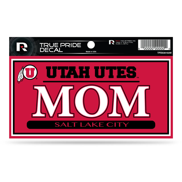 Utah Utes Salt Lake City 3" X 6" True Pride Decal - Mom