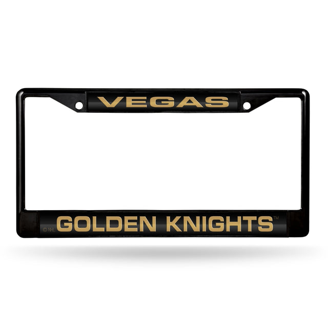 Marco para matrícula de 12 x 6 con cromo láser negro de Vegas Golden Knights