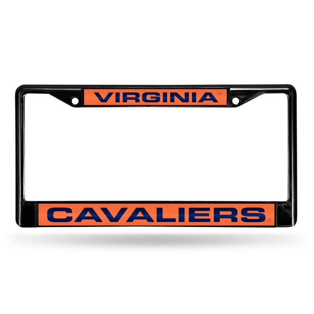 Marco para matrícula de 12 x 6 con cromo láser negro de Virginia Cavaliers