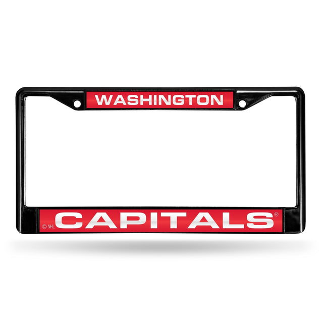 Marco para matrícula de Washington Capitals de 12 x 6 con cromo láser negro