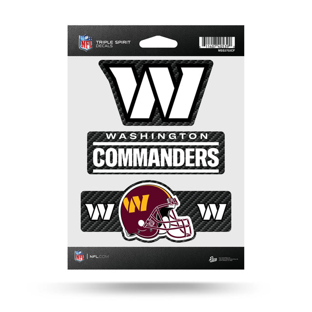 Washington Commanders Carbon Fiber Design Triple Spirit Stickers