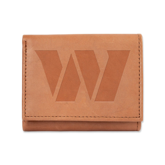 Cartera triple de cuero genuino con relieve de Washington Commanders