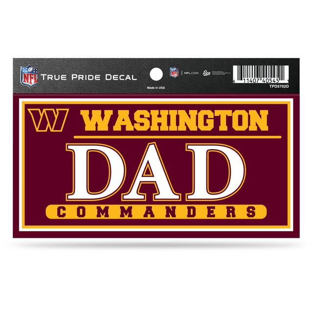 Washington Commanders True Pride Decal (3X6") - Dad