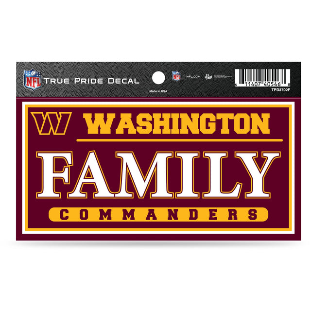 Washington Commanders True Pride Decal (3X6") - Family