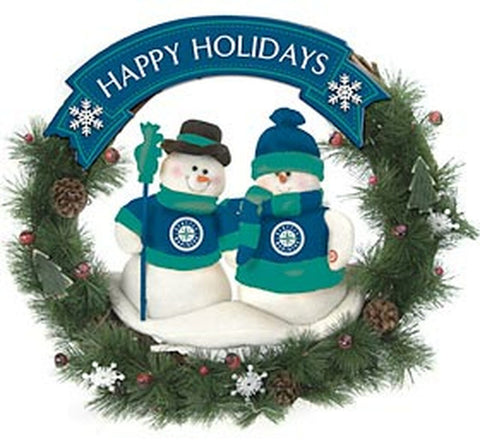 Seattle Mariners Wreath 20" Snowman CO
