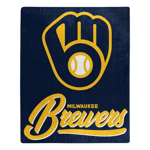 Milwaukee Brewers Blanket 50x60 Raschel Signature Design