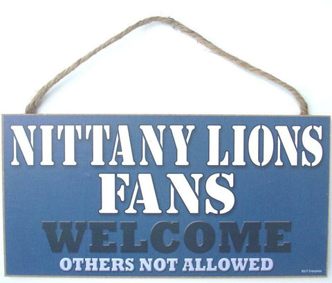 Penn State Nittany Lions Sign Wood 5x10 Fans Welcome CO