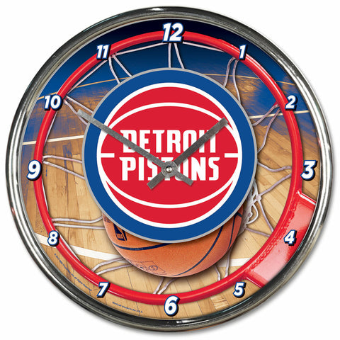~Detroit Pistons Clock Round Wall Style Chrome~ backorder