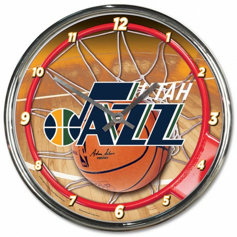 ~Utah Jazz Clock Round Wall Style Chrome~ backorder