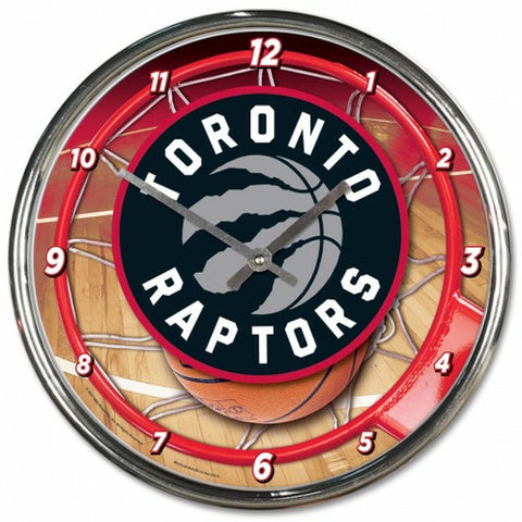 ~Toronto Raptors Clock Round Wall Style Chrome~ backorder
