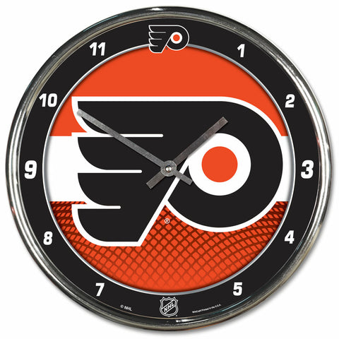 ~Philadelphia Flyers Clock Round Wall Style Chrome~ backorder