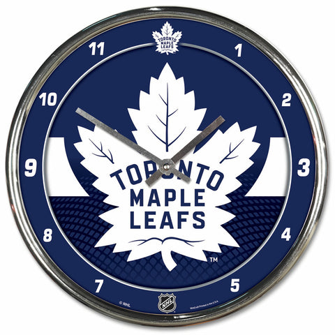 ~Toronto Maple Leafs Clock Round Wall Style Chrome~ backorder