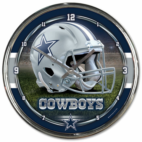 ~Dallas Cowboys Round Chrome Wall Clock~ backorder