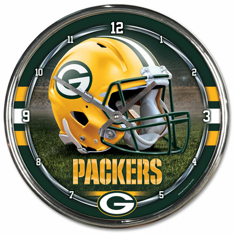 ~Green Bay Packers Round Chrome Wall Clock~ backorder