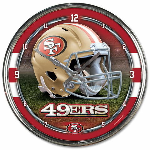 ~San Francisco 49ers Round Chrome Wall Clock~ backorder