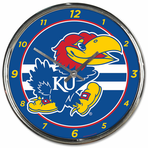 ~Kansas Jayhawks Round Chrome Wall Clock~ backorder