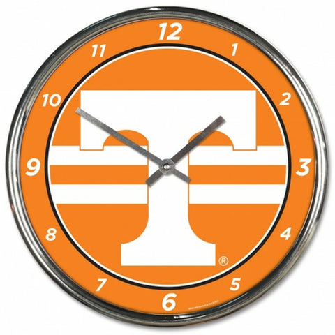 Tennessee Volunteers Clock Round Wall Style Chrome