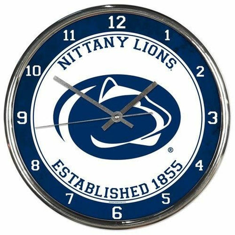 ~Penn State Nittany Lions Clock Round Wall Style Chrome~ backorder