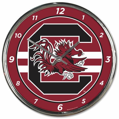 South Carolina Gamecocks Clock Round Wall Style Chrome