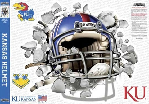 Kansas Jayhawks Decal Wallcrasher Smash Helmet 16"